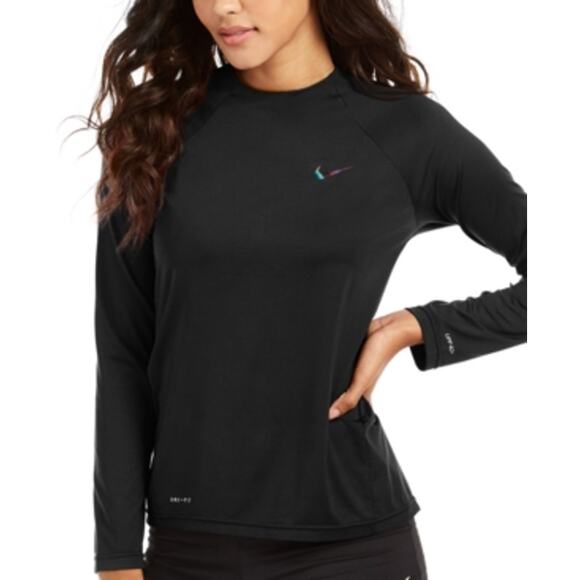 Nike Essential Long-Sleeve Rash Guard XL Black NWT - Picture 1 of 2